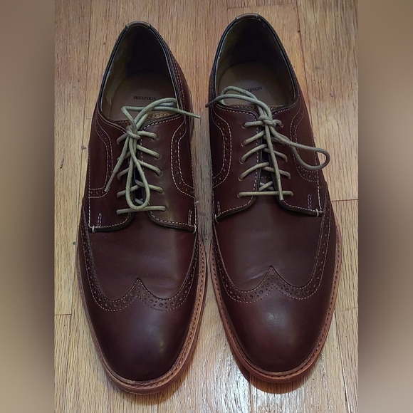 JOHNSTON & MURPHY 20-9513 SHEEPSKIN MEN'S BROWN WINGTIP OXFORDS SIZE 11 M - Picture 3 of 13